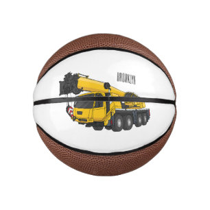 Crane truck cartoon illustration mini basketball