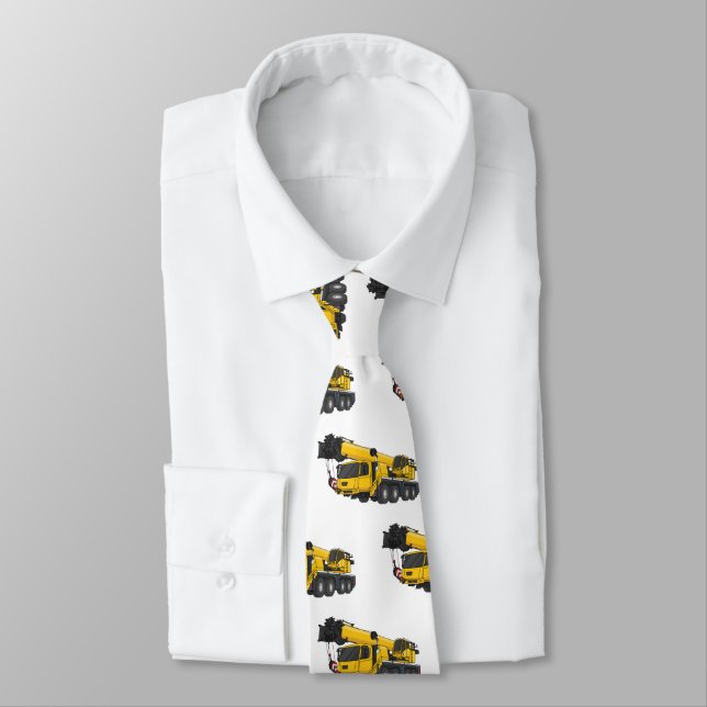 Crane truck cartoon illustration neck tie (Tied)