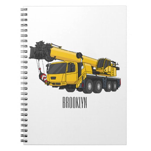 Crane truck cartoon illustration notebook