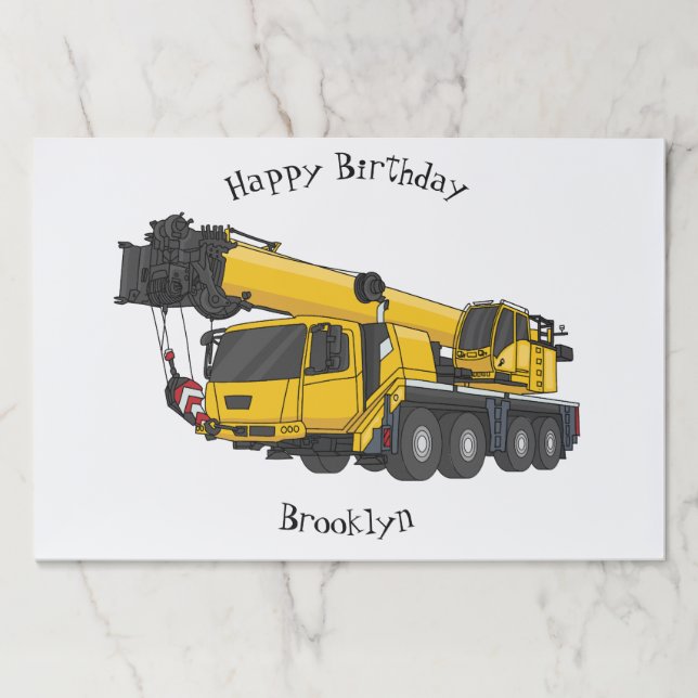 Crane truck cartoon illustration  paper pad (Front)