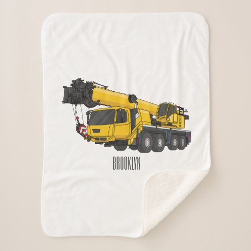 Crane truck cartoon illustration sherpa blanket