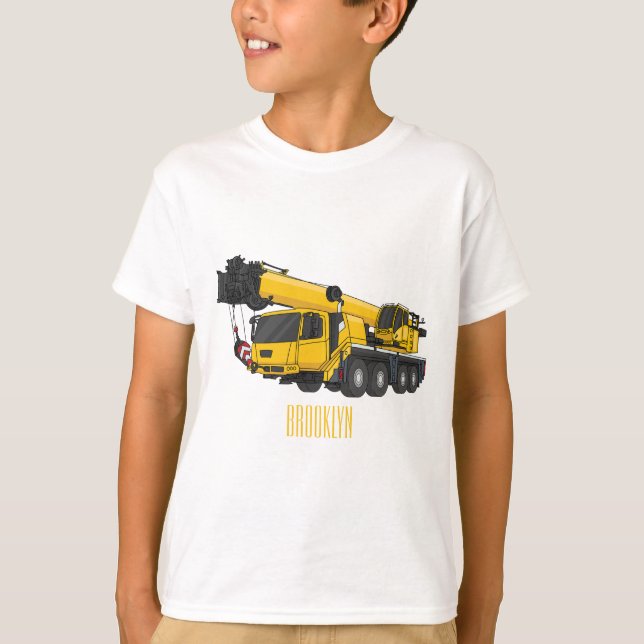 Crane truck cartoon illustration T-Shirt (Front)