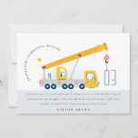 Crane Truck Construction Vehicle Kids Birthday Thank You Card<br><div class="desc">A Fun Cute Crane Truck Construction Vehicle Kids Birthday Collection.- it's an Elegant Simple Minimal sketchy Illustration of yellow grey crane truck carrying the Birthday year, perfect for your little ones construction vehicle theme birthday party. It’s very easy to customize, with your personal details. If you need any other matching...</div>