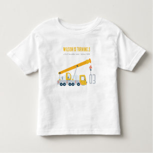 Crane Truck Construction Vehicle Kids Birthday Toddler T-shirt