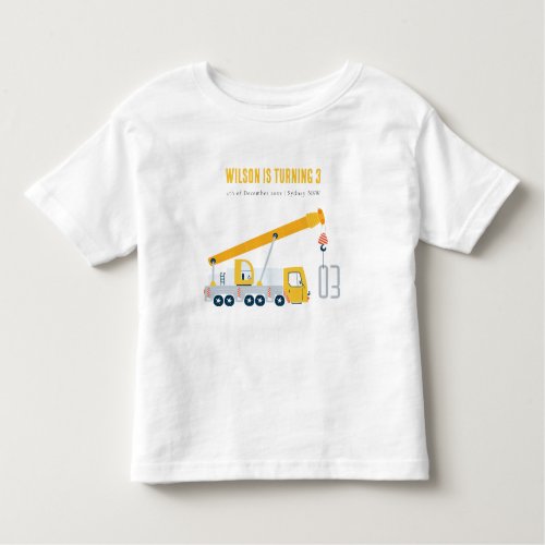 Crane Truck Construction Vehicle Kids Birthday Toddler T_shirt