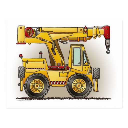 Crane Truck Post Card | Zazzle