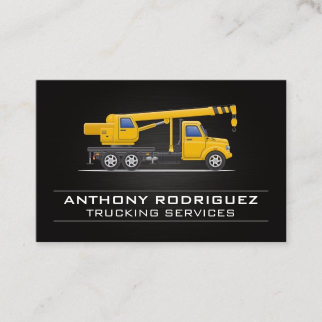 Crane Truck | Trucking Services Business Card (Front)