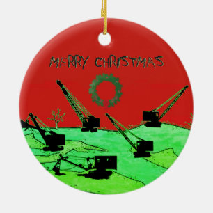 Cranes and Shovels Operating Engineer Crane Op Ceramic Ornament
