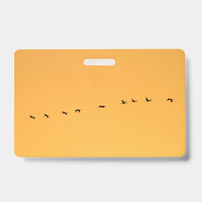 Cranes at sunrise badge (Front)