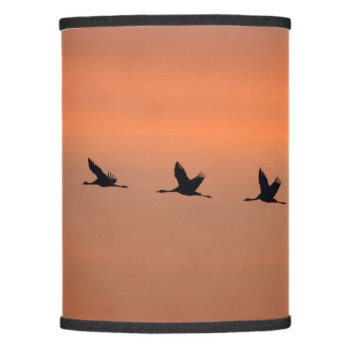 Cranes at sunrise lamp shade