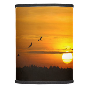 Cranes at sunrise lamp shade