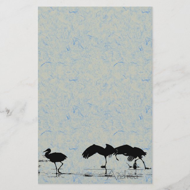 Cranes Handmade Paper Stationery (Front)