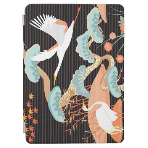Cranes herons Japanese bird pattern iPad Air Cover