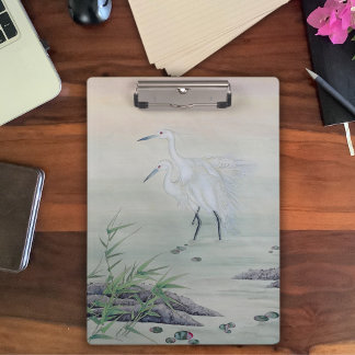 Cranes in Chinese River  Mini Clipboard