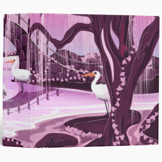 Cranes in the Korean Garden 3 Ring Binder