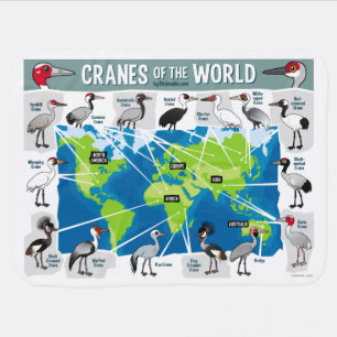 Cranes of the World Swaddle Blanket
