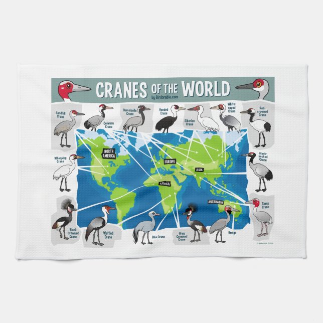 Cranes of the World Towel (Horizontal)