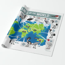 Cranes of the World Glossy Wrapping Paper (30 foot roll)