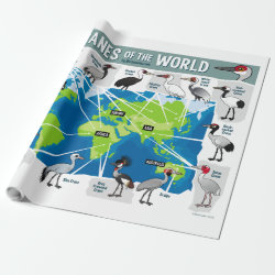 Cranes of the World Glossy Wrapping Paper (30 foot roll)