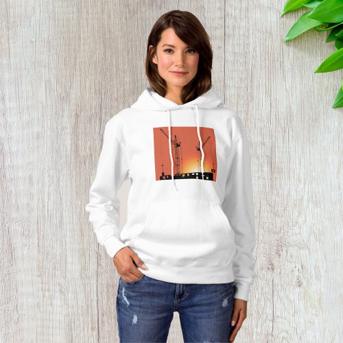 Cranes On A Building Hoodie