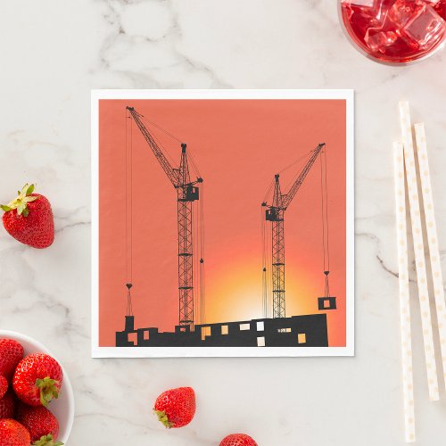 Cranes On A Building Napkins