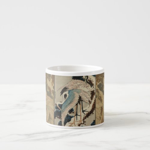 Cranes on a Snow Covered Pine Hokusai Espresso Cup