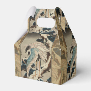 Cranes on a Snow Covered Pine Hokusai Favor Boxes