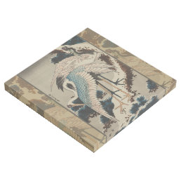 Cranes on a Snow Covered Pine Hokusai Gallery Wrap