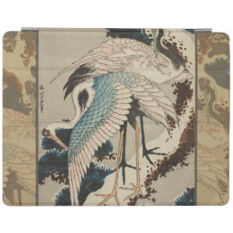 Cranes on a Snow Covered Pine Hokusai iPad Smart Cover