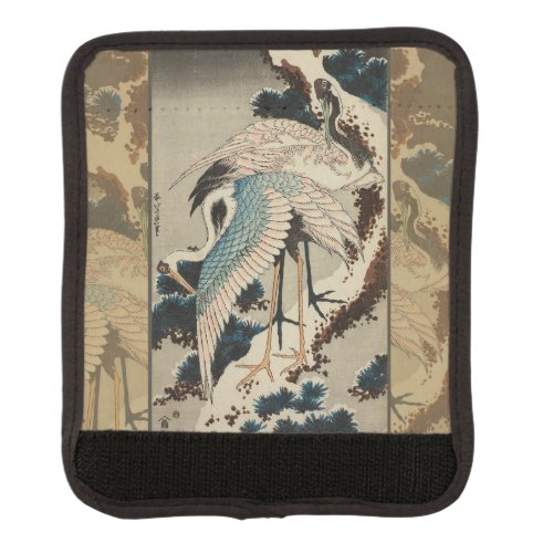 Cranes on a Snow Covered Pine Hokusai Luggage Handle Wrap