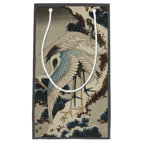 Cranes on a Snow Covered Pine Hokusai Small Gift Bag