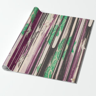 Cranes over Forests Vintage Japanese Retro Pattern Wrapping Paper