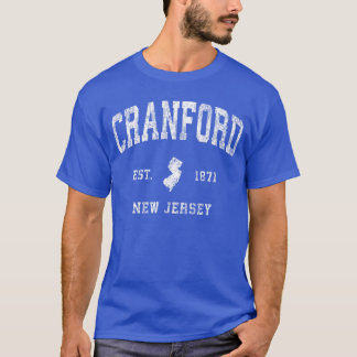 Cranford New Jersey NJ Vintage Athletic Sports Des T-Shirt