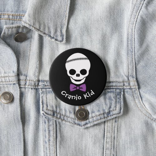 Cranio Kid Boy Skull with Purple Bowtie Button