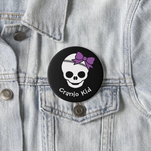 Cranio Kid Girl Skull with Purple Bowtie Button