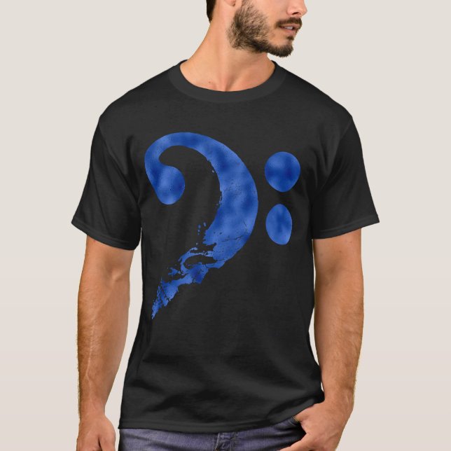 Cranium in Shape of Bass Clef Bassist Guitarist Mu T-Shirt (Front)