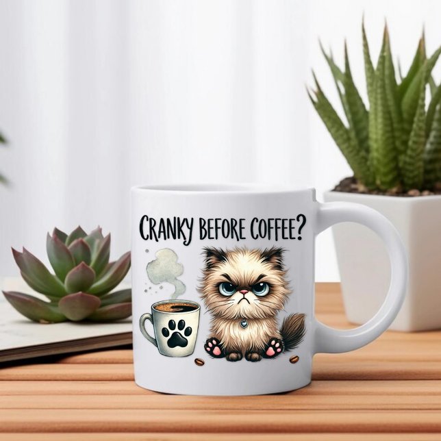 Cranky Before Coffee, Grumpy Cat Coffee Mug (Creator Uploaded)