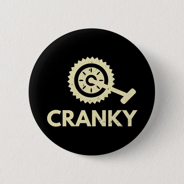 Cranky / Bicycle/ Cyclist Button (Front)