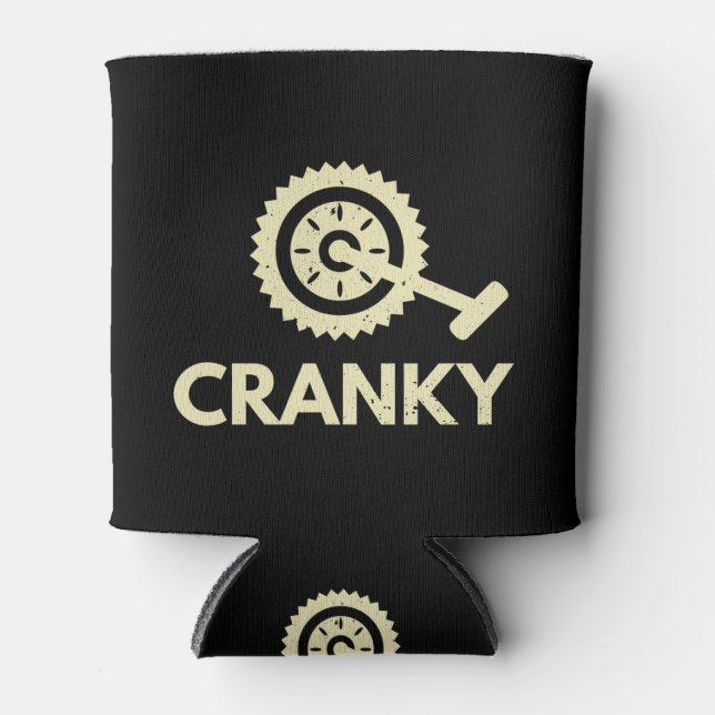 Cranky / Bicycle/ Cyclist Can Cooler (Front)