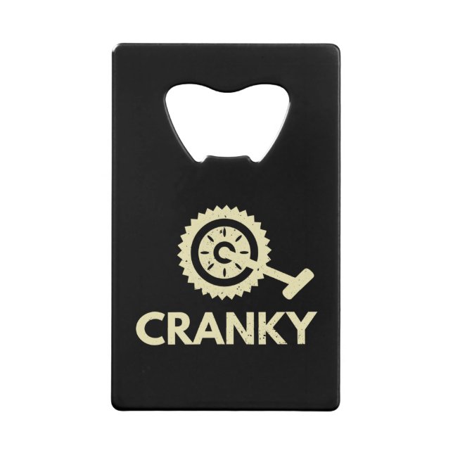 Cranky / Bicycle/ Cyclist Credit Card Bottle Opener (Front)