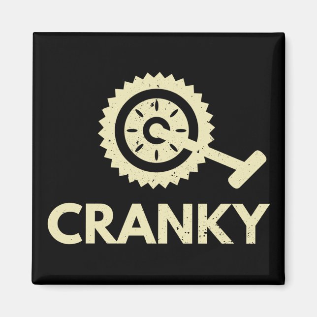 Cranky / Bicycle/ Cyclist Magnet (Front)