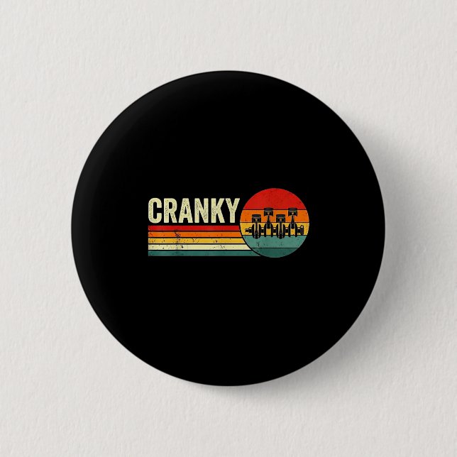 Cranky Car Engine Crankshaft Fathers Day Dad Men H Button (Front)