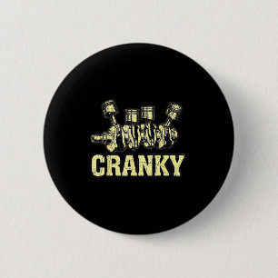 Cranky Car Engine Crankshaft Fathers Day Dad Men H Button