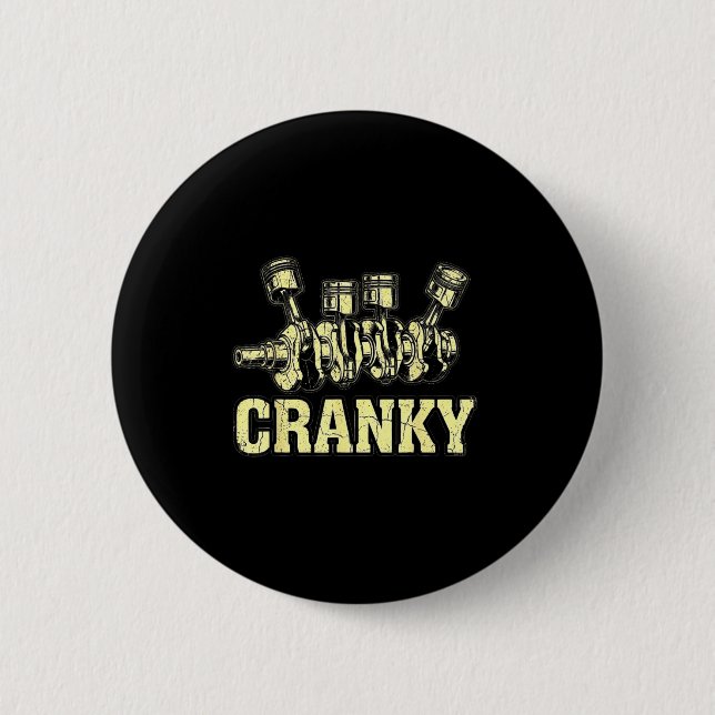 Cranky Car Engine Crankshaft Fathers Day Dad Men H Button (Front)
