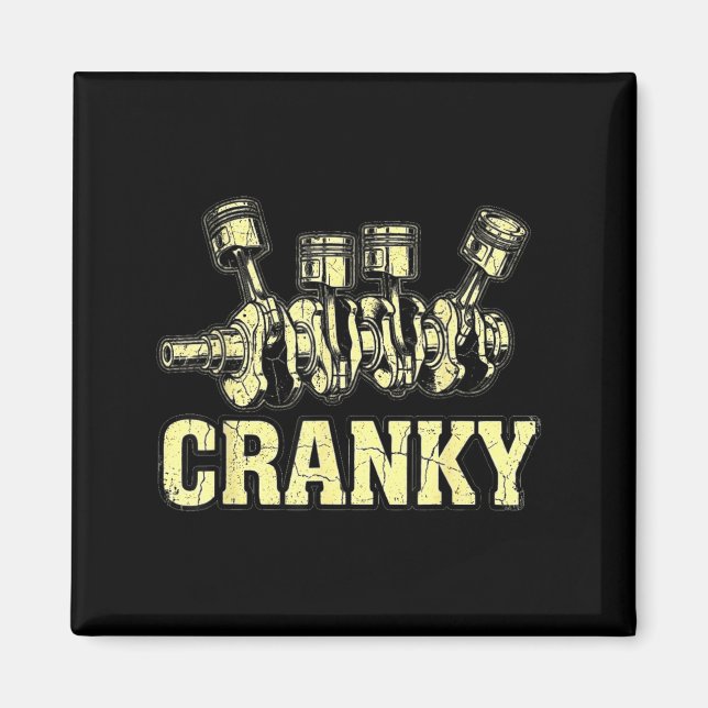 Cranky Car Engine Crankshaft Fathers Day Dad Men H Magnet (Front)