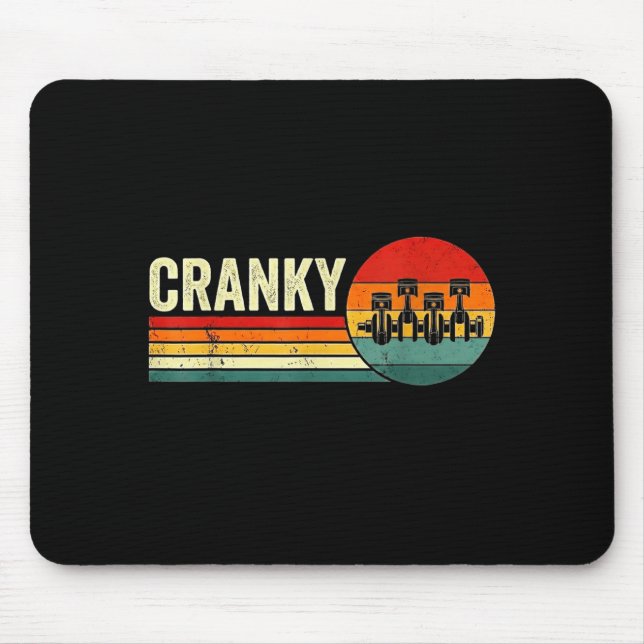 Cranky Car Engine Crankshaft Fathers Day Dad Men H Mouse Pad (Front)