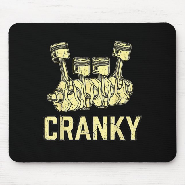 Cranky Car Engine Crankshaft Fathers Day Dad Men H Mouse Pad (Front)