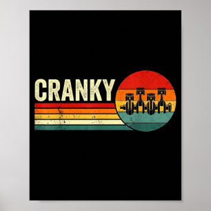 Cranky Car Engine Crankshaft Fathers Day Dad Men H Poster