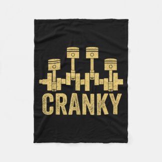 Cranky Car Engine Crankshaft Lover Mechanics Fathe Fleece Blanket