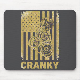 Cranky Car Engine Crankshaft Lover Mechanics Fathe Mouse Pad